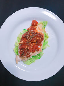 Bruschetta Chicken with Zucchini Noodles