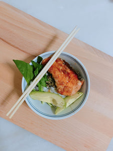 Teriyaki Salmon Rice Bowl with Spinach and Avocado